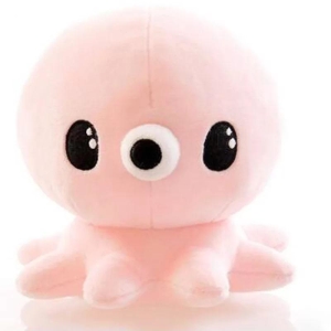Schattige roze octopus met zwarte ogen