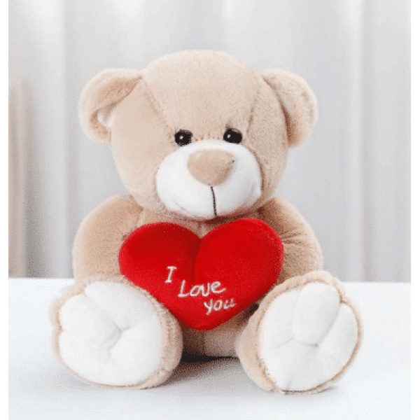 Beige liefdesbeer pluche Valentijnsdag 87aa0330980ddad2f9e66f: 33cm