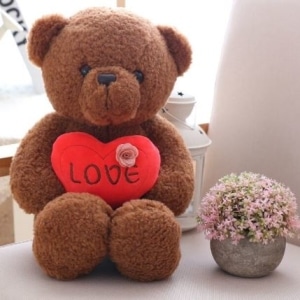 Bruine Love Bear Pluche Valentijnsdag 87aa0330980ddad2f9e66f: 40cm|50 cm|60cm
