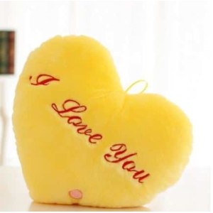 I Love You geel kussen pluche Valentijnsdag Leeftijdscategorie: > 3 jaar