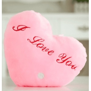 Roze I Love You Kussen Pluche Valentijnsdag Leeftijdscategorie: > 3 jaar