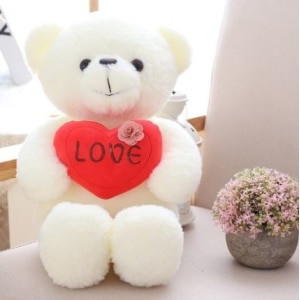 Witte Liefdesbeer Pluche Valentijnsdag 87aa0330980ddad2f9e66f: 40cm|50 cm|60cm
