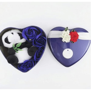 Panda pluche blauwe doos Valentijnsdag Materiaal: Katoen