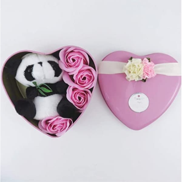 Panda pluche roze doos Valentijnsdag Materiaal: Katoen