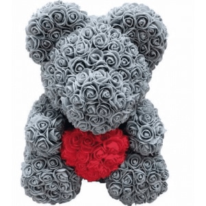 Grijze beer pluche Valentijnspluche Materiaal: Katoen