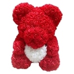 Rode rozen pluche beer Valentijnspluche Materiaal: Katoen
