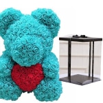 Turquoise beer pluche verzameldoos Valentijnsdag Materiaal: Katoen