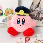 Kirby roze pluche, zittend met matrozenhoed