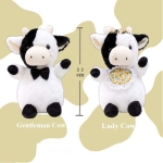 Koe pluche knuffel voor kinderen, 23cm, schattig, man, dame, knuffeldier, jaar van de koe, mascotte Uncategorized a7796c561c033735a2eb6c: Gentleman koe|Dame koe