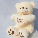 Teddybeer met Hart Valentijnsdag Pluche a7796c561c033735a2eb6c: Beige|Wit
