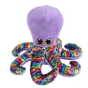 Octopus zacht pluche met pailletten Dierenpluche Octopus Materiaal: Pluche