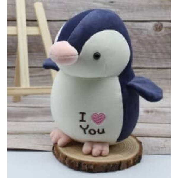Ik hou van je pinguïn pluche - knuffel Peluche pingouin I love you Peluche Saint Valentin Couleur Bleu 1