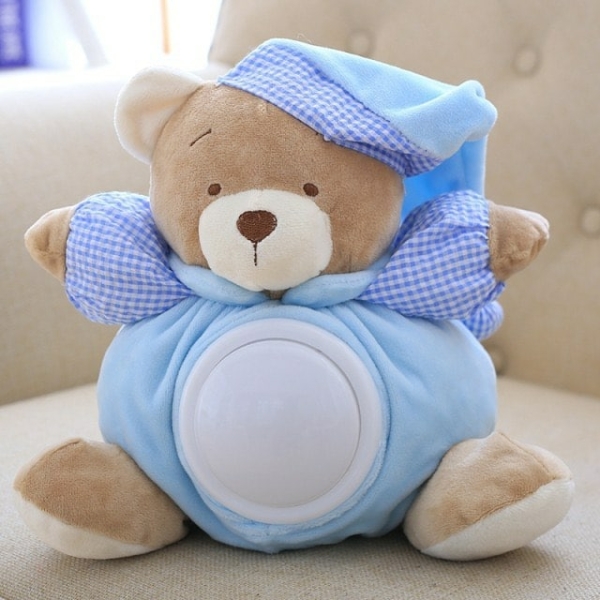 Teddybeer nachtlampje - knuffel Veilleuse peluche ours Peluche Fantastique Peluche musicale Couleur Bleu