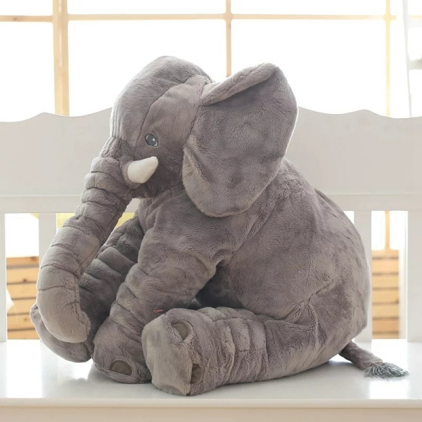 Kussen Olifant Grijs - Knuffel kussen olifant grijs knuffel 12