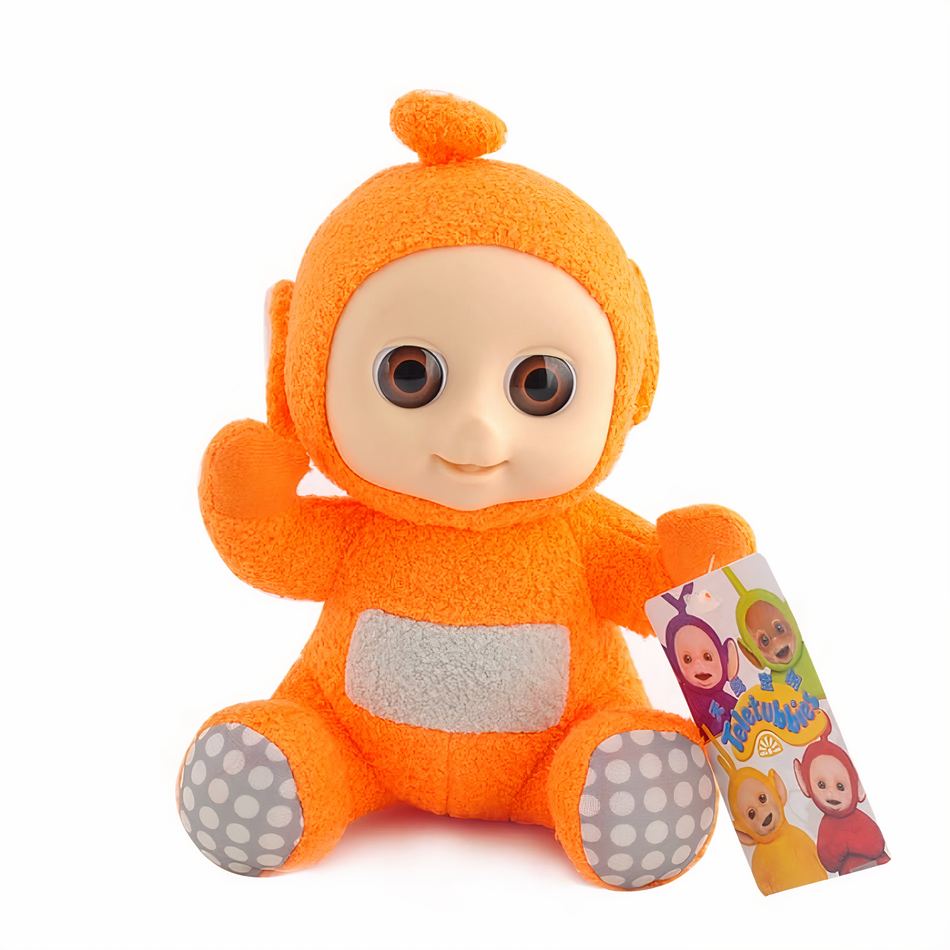 Teletubbies Samen praten! ZELDZAAM !!! Teletubbies speelgoed, Laa-Laa Dipsy, Frans, teletubbie pop uit 1996, geelgroene jaren 90 lappenpop Gouden Beer - België